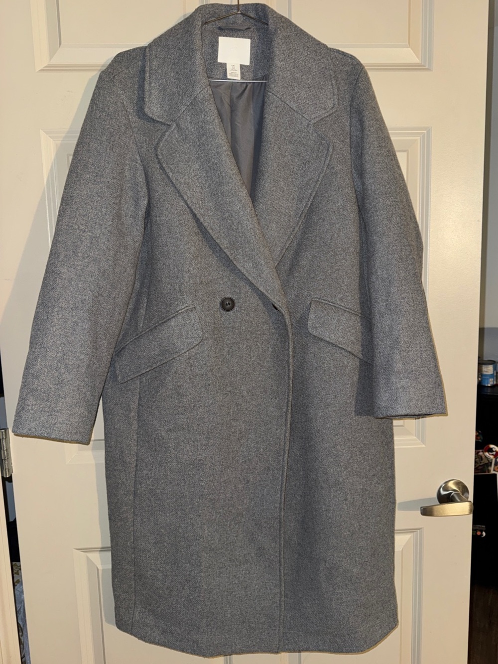 H&M Gray Tailored Wool Trench Coat